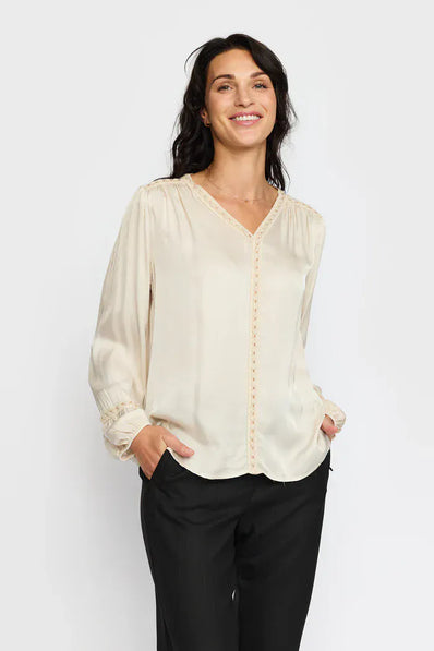 2B bluser_skjorter 2B - Camilla bluse, sand