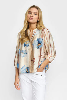 2B bluser_skjorter 2B - Iris bluse, sand flower