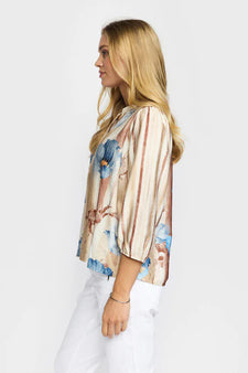 2B bluser_skjorter 2B - Iris bluse, sand flower