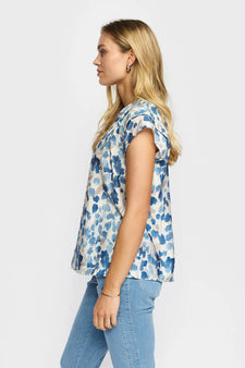 2B bluser_skjorter 2B - Karit bluse, blue flower