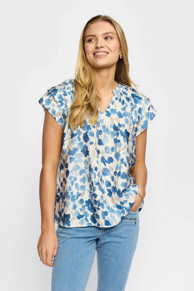 2B bluser_skjorter 2B - Karit bluse, blue flower