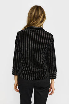 2B bluser_skjorter 2B - Malou bluse, sort glimmer