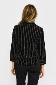 2B bluser_skjorter 2B - Malou bluse, sort glimmer