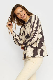 2B bluser_skjorter 2B - Mava bluse, brun