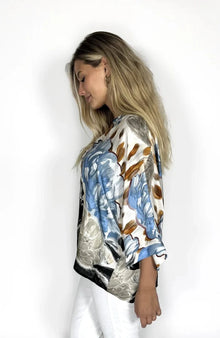 2B bluser_skjorter 2B - Thora bluse, blue border