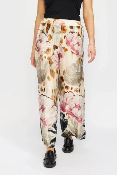 2B bukser_leggiens_shorts 2B - Talea bukser, rose border - 1012698