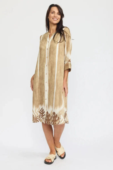 2B kjoler_nederdele 2B - Ket kjole, sand stripe
