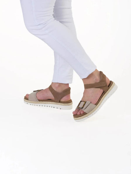 Ara sandaler lav hæl Ara - Damesandal, beige skind - 1238111-09