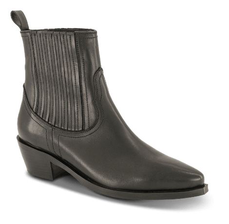 B&Co korte støvler B&CO - Cowboystøvle, sort skind - 77935