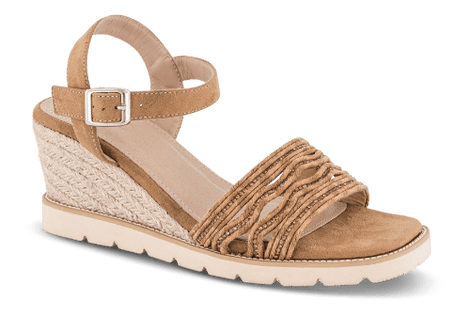 B&Co sko med hæl B&CO - Damesandal espadrille, brun - 93NX1-0010