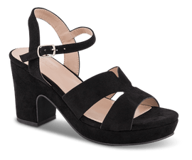 B&Co sko med hæl B&CO - Damesandal med hæl, sort - SH008-9