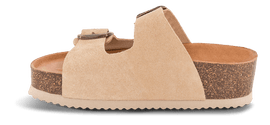 B&Co slip-in B&CO - Slip-in damesandal, beige ruskind - DVIS-241-781044