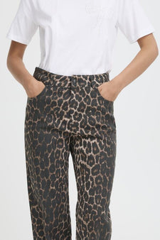 B-Young bukser_leggiens_shorts B-Young - Kenna bukser, denim leopard mix - 20817019