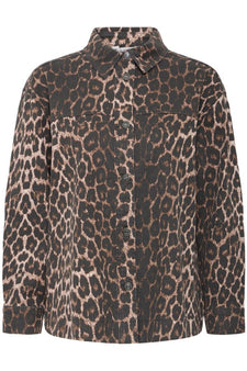 B-Young jakker_blazere_veste B-Young - Kenna shirt, denim leopard mix - 20817017
