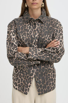 B-Young jakker_blazere_veste B-Young - Kenna shirt, denim leopard mix - 20817017