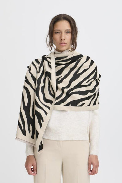 B-Young tørklæder ONESIZE B-Young - Vibra tørklæde, sort/beige - 20817266