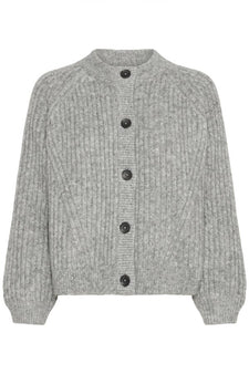 B-Young trøje_strik_cardigan B-Young - Nello strik cardigan, grå - 20815635