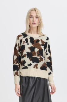 B-Young trøje_strik_cardigan B-Young - Omea strik, brun mix - 20818177