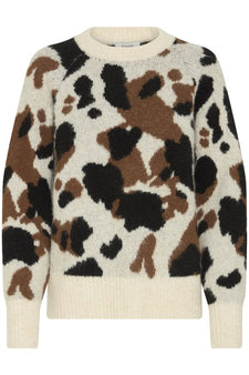 B-Young trøje_strik_cardigan B-Young - Omea strik, brun mix - 20818177