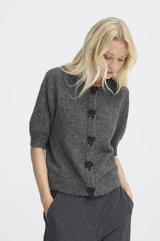 B-Young trøje_strik_cardigan B-Young - Omea strik cardigan, grå - 20818077