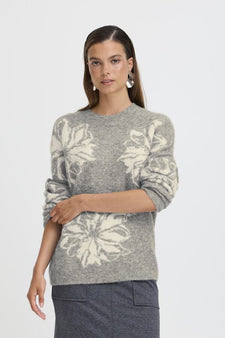 B-Young trøje_strik_cardigan B-Young - Omea strik, grå - 20817100