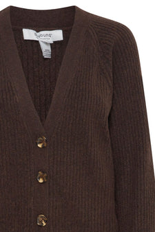 B-Young trøje_strik_cardigan B-Young - Strikcardigan, brun - 20813900-1910161