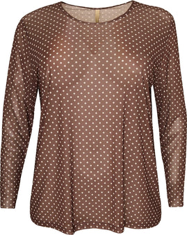 Cassiopeia t-shirts_toppe Cassiopeia - Gwenna meshbluse, brun