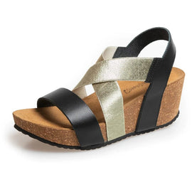 Copenhagen Shoes sandaler lav hæl Copenhagen Shoes - Stacia sandal, gold kombi