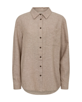 Free bluser_skjorter Freequent - Hørskjorte, beige - 126528