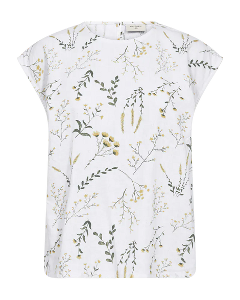 Free bluser_skjorter Freequent - Laluna bluse, hvid/gul - 207917