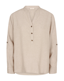 Free bluser_skjorter Freequent - Lava hørskjorte, beige - 202336