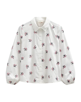 Free bluser_skjorter Freequent - Leila skjorte med blomstermønster, hvid - 207433