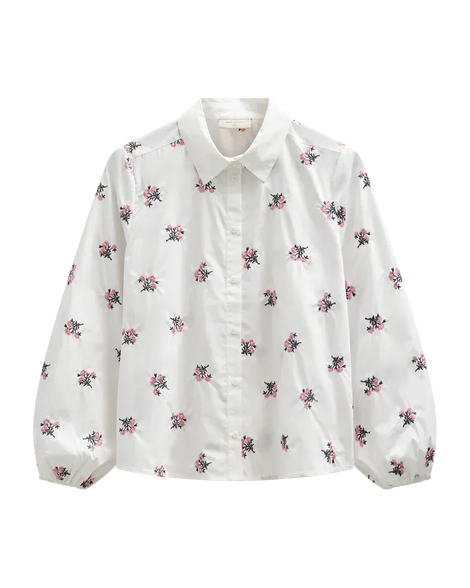 Free bluser_skjorter Freequent - Leila skjorte med blomstermønster, hvid - 207433