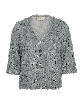 Free bluser_skjorter Freequent - Nolla bluse med pailletter, sølv - 207136