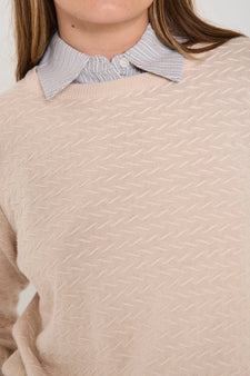 Free bluser_skjorter ONE-SIZE Freequent - Resa krave, desert taupe - 206948