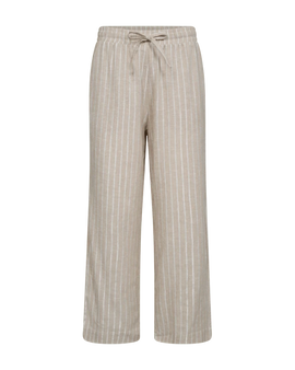 Free bukser_leggiens_shorts Freequent - Lalux bukser, beige og hvid striber - 205829