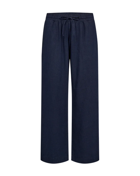 Free bukser_leggiens_shorts Freequent - Lava hørbukser ankel, navy - 124620