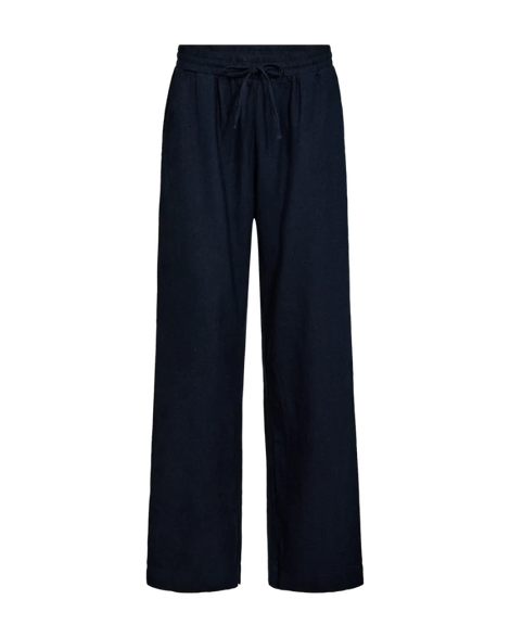Free bukser_leggiens_shorts Freequent - Lava hørbukser, navy - 127405