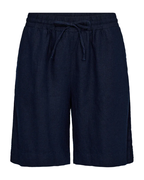 Free bukser_leggiens_shorts Freequent - Lava hørshorts, blå - 204168