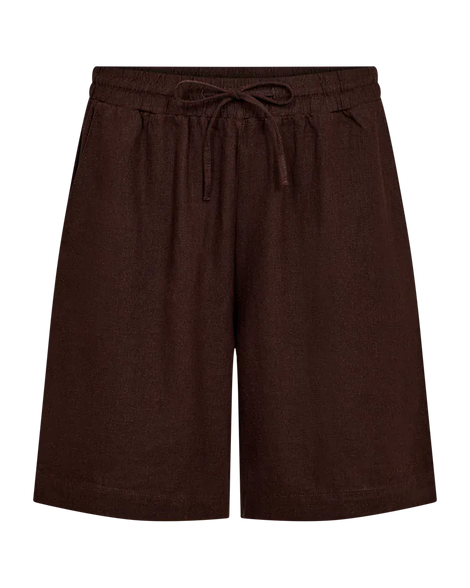 Free bukser_leggiens_shorts Freequent - Lava hørshorts, brun - 204168