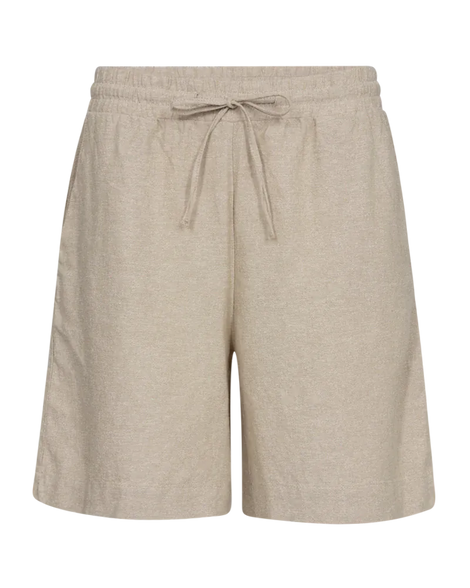Free bukser_leggiens_shorts Freequent - Lava hørshorts, sand melange - 204168