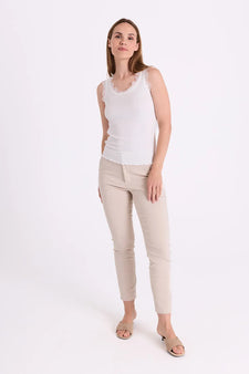 Free bukser_leggiens_shorts Freequent - Solvej ankelbukser, beige - 121742