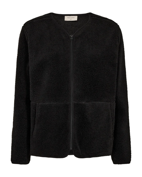 Free jakker_blazere_veste Freequent - Teddyjakke, sort - 207623 10
