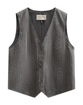 Free jakker_blazere_veste Freequent - Widy vest, grå med glimmer - 207140
