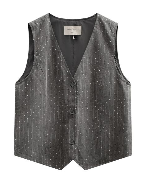 Free jakker_blazere_veste Freequent - Widy vest, grå med glimmer - 207140