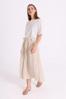 Free kjoler_nederdele Freequent - Dolly nederdel, beige - 208153