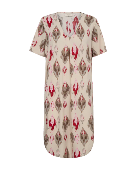 Free kjoler_nederdele Freequent - Floi kjole, rosa/beige - 207676
