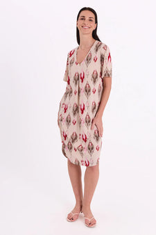 Free kjoler_nederdele Freequent - Floi kjole, rosa/beige - 207676
