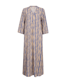 Free kjoler_nederdele Freequent - Larin hørkjole, blå/beige - 203843