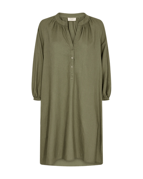 Free kjoler_nederdele Freequent - Lave hørkjole, grøn - 127371